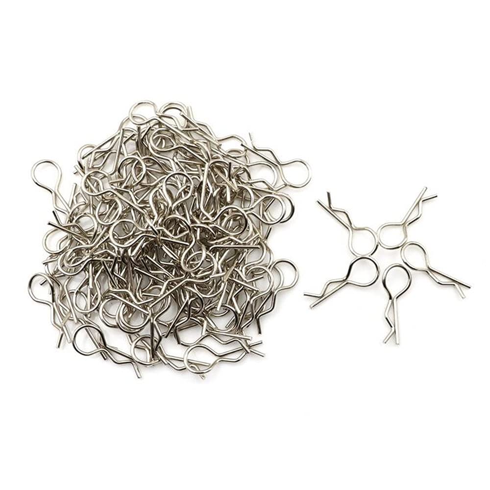DBEIXIWEI Stainless Steel Car Toy Body Shell Clips for 1/8 1/10 1/16 RC Model Car, 100PCS