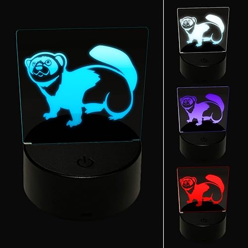 Sniggle Sloth Lámpara de escritorio amistosa de la ilusión 3D del hurón LED de la luz de la noche de la señal de