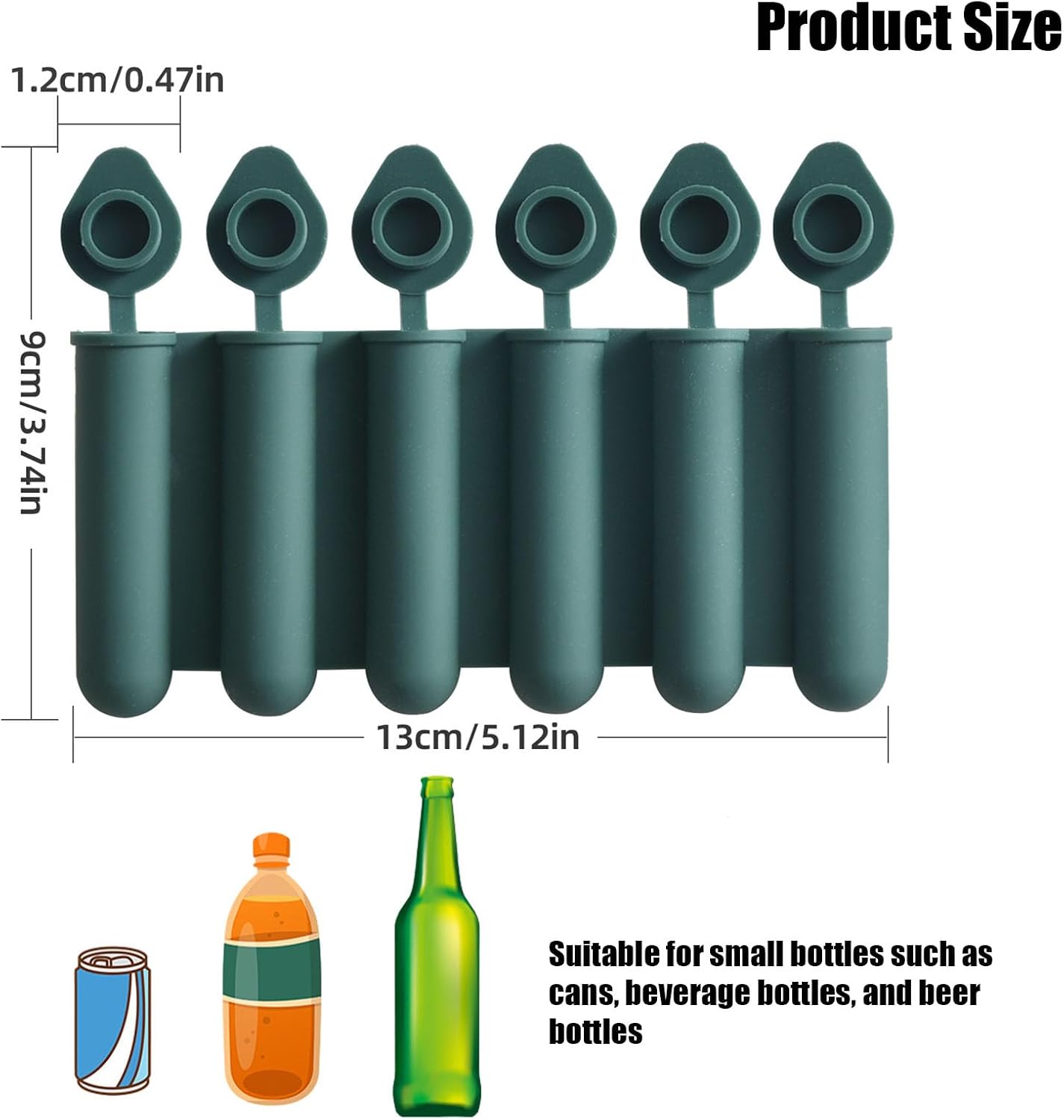 Silicone 6-Cavity Suppository Mold Ice Cube Mold for Beer Bottles 4 Pcs