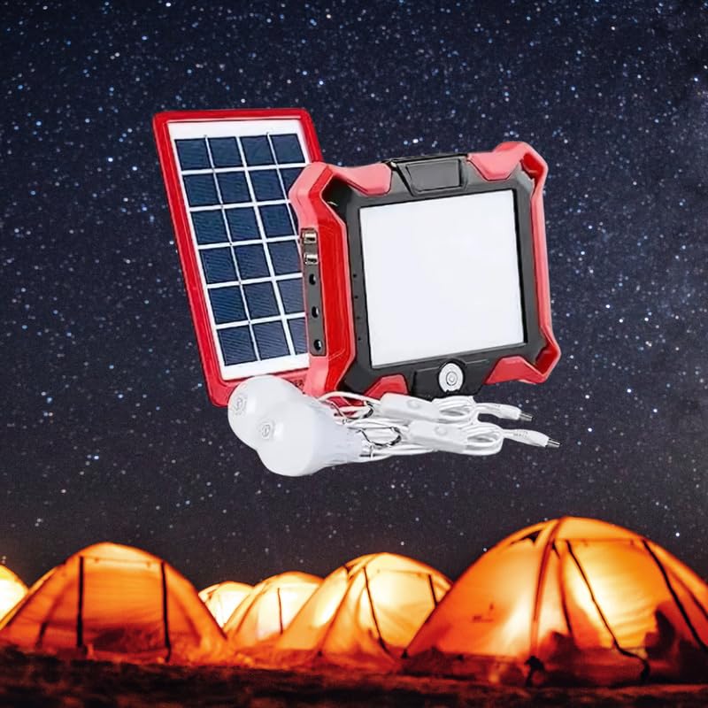 Image of Drumstone ๐๐-๐๐๐๐ซ ๐๐๐ซ๐ซ๐๐ง๐ญ๐ฒ -Portable Solar Light Set | Mobile Power Bank with Solar Panel & LED Lights | Off-Grid, Emergency Power Supply for Outdoor | Thoughtful Gift for Travelers