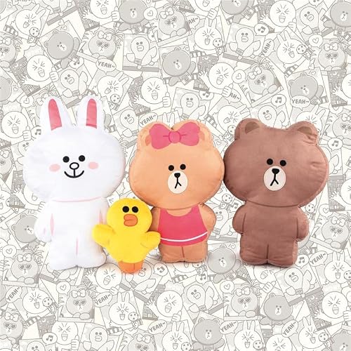 Jay Franco Line Friends Brown & Friends Brown Shaped Decorative Pillow - Super Soft Throw Plush Pillow - Measures 15 Inches (Official Line Friends Product) #TOP6