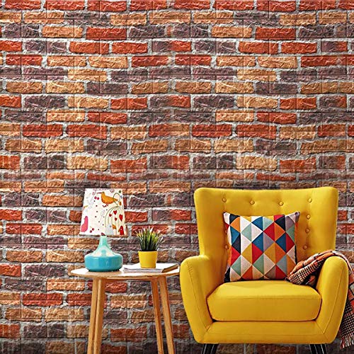 Cozylkx 3D Self Adhesive Foam Wall Panels, 10 Tiles Cover 57 Sq Feet, Peel And Stick Stone Wallpaper For Living Room Kids Bedroom Wall Decoration #TOP1