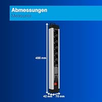 REV SupraLine Steckdosenleiste 6-Fach - mit Schalter, 3m Kabel, Aluminum – Ansicht 6