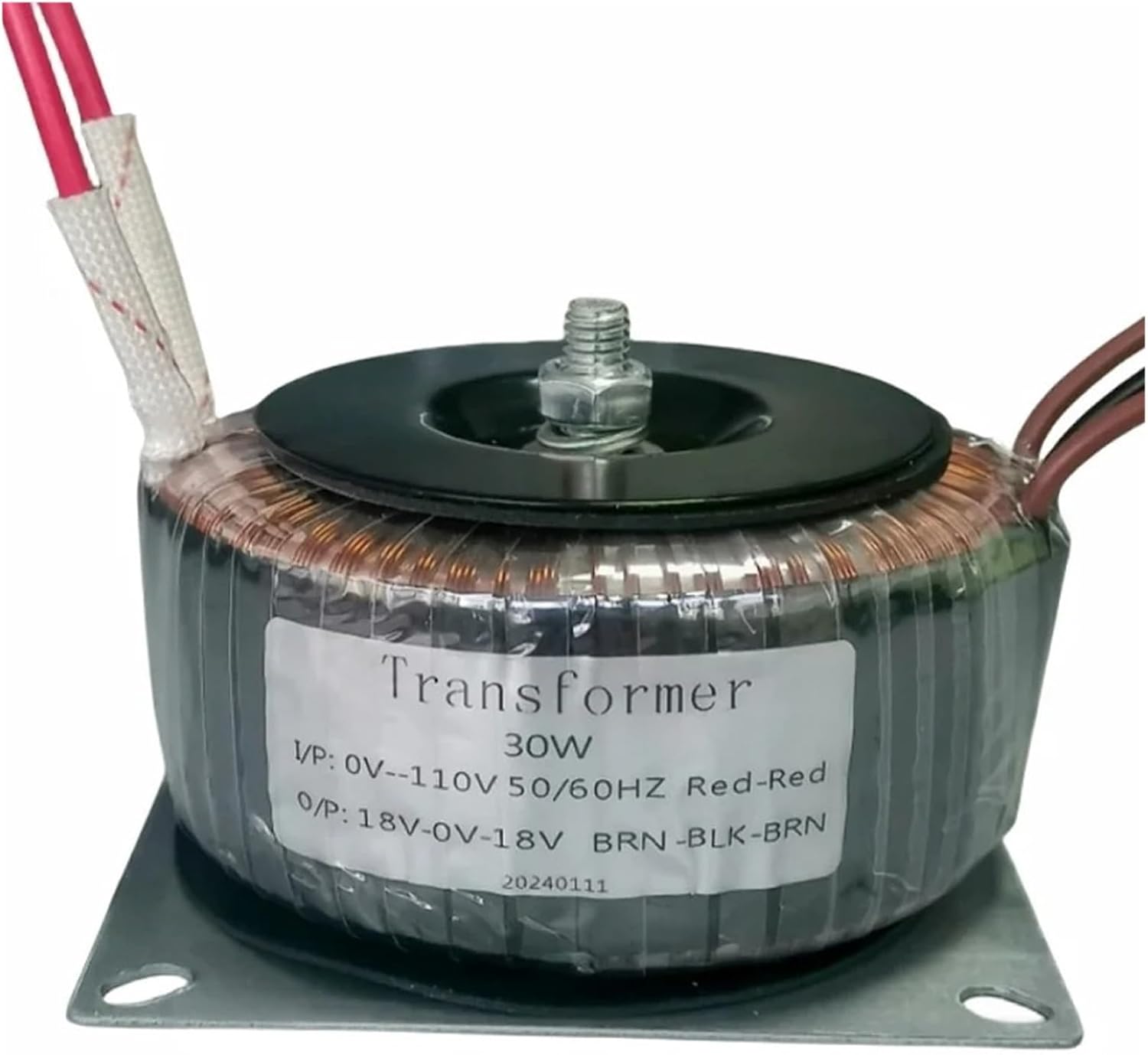 CAARLA Toroidal Transformer 30W Input 110V 115V 220V 230V Output 22V 24V 28V 30V 35V Power Supply Audio toroidal Transformer for Audio Amplifier(18V-0-18V,Input 120V)