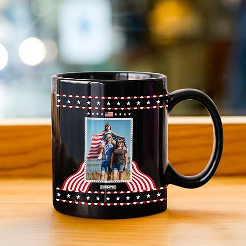 Miniatura 10 de Taza de café de cerámica blanca con foto personalizada para veteranos, nombre personalizado, regalos de jubilación para hombres patrióticos, día del