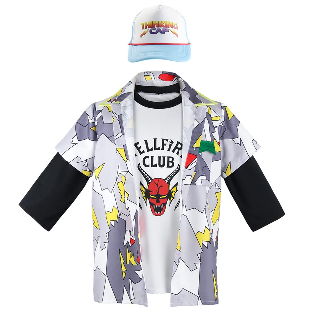 Hellfire Club Season 4 T-Shirt Tops Cosplay Tees Shirt Costume Coat Hat