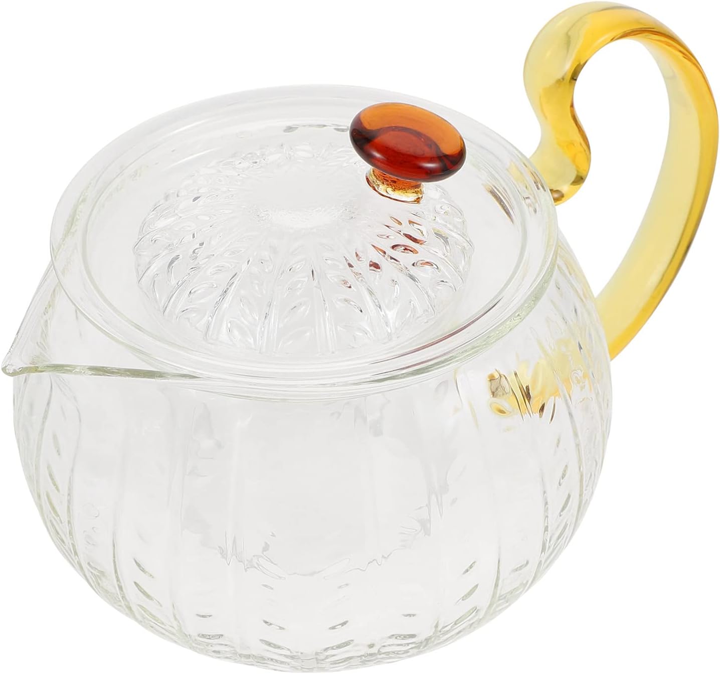 YARDWE White Tea Kettle Glass Teapot with Handle Crystal
