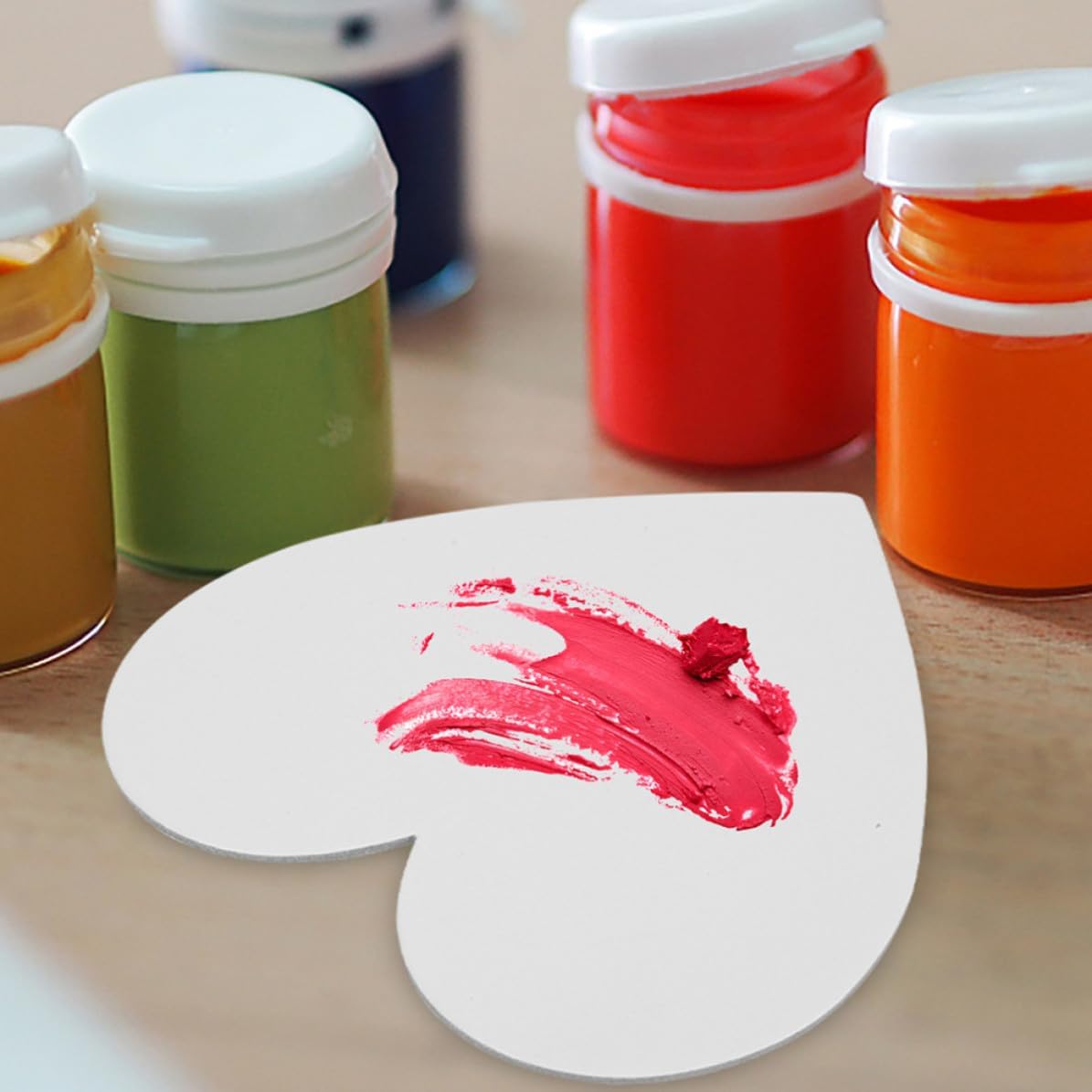 Heart Shaped Blank Oil Painting Boards 6pcs for Beginners