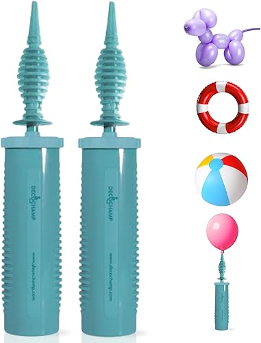 Miniatura 10 de by DECOCHAMP Deco Pump - Bomba manual de doble acción de 2 vías, inflador manual de globos, bomba de aire portátil para globos