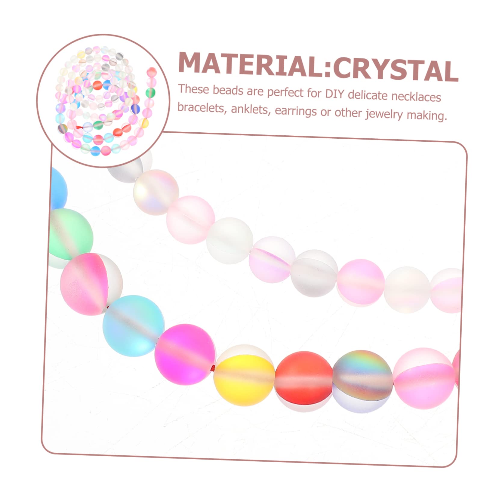 STOBOK Perline Rotonde Matte Cristallo Per Bigiotteria Fai Da Te Di Strisce Di Perline Colorate Per Creare Braccialetti e Collane Artigianali