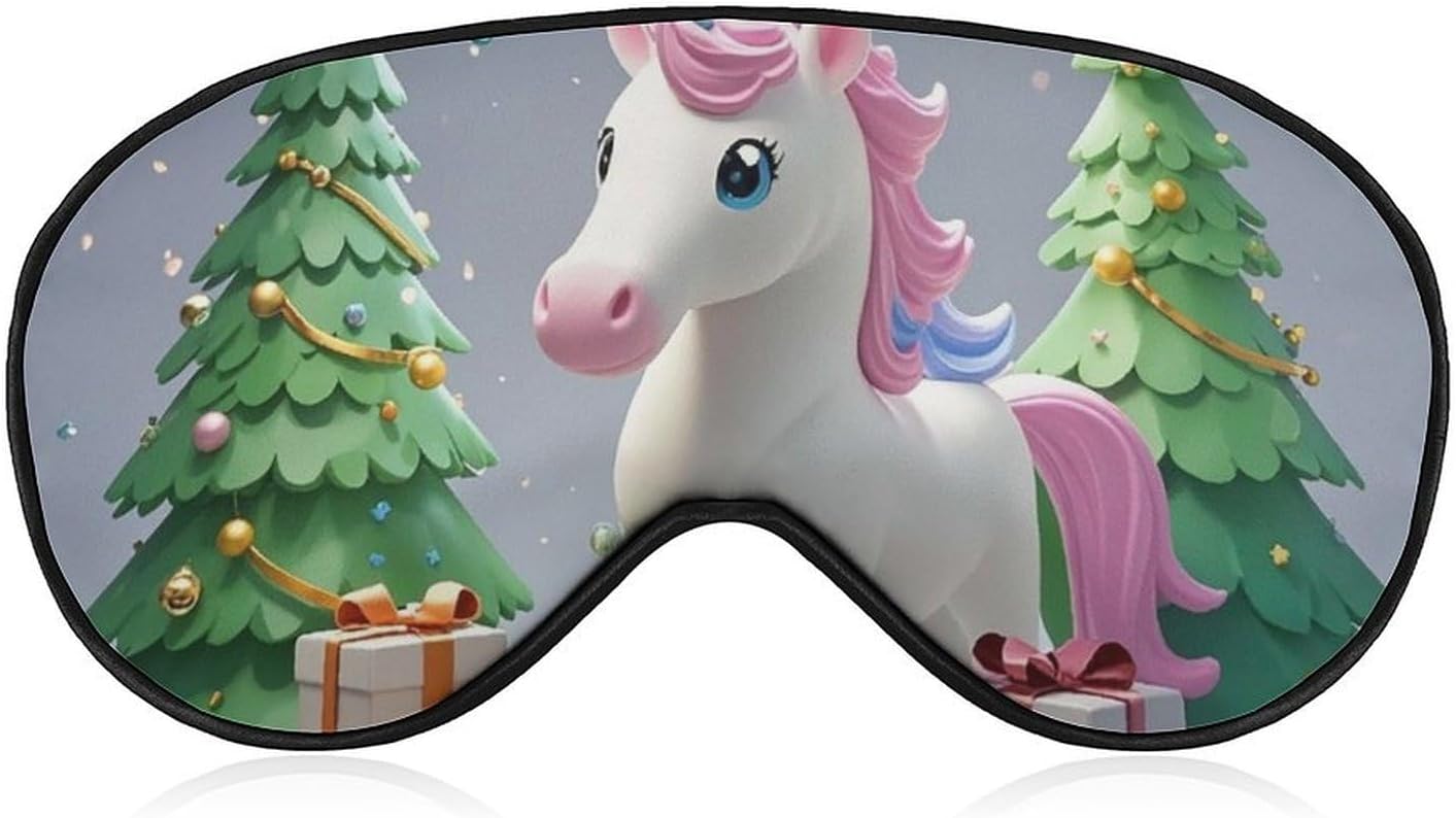 Maschera per gli occhi traspirante con motivo cavallo stampato morbido per dormire maschere per gli occhi con cinturino regolabile Patch per gli occhi blocco della luce per ufficio pisolino da viaggio