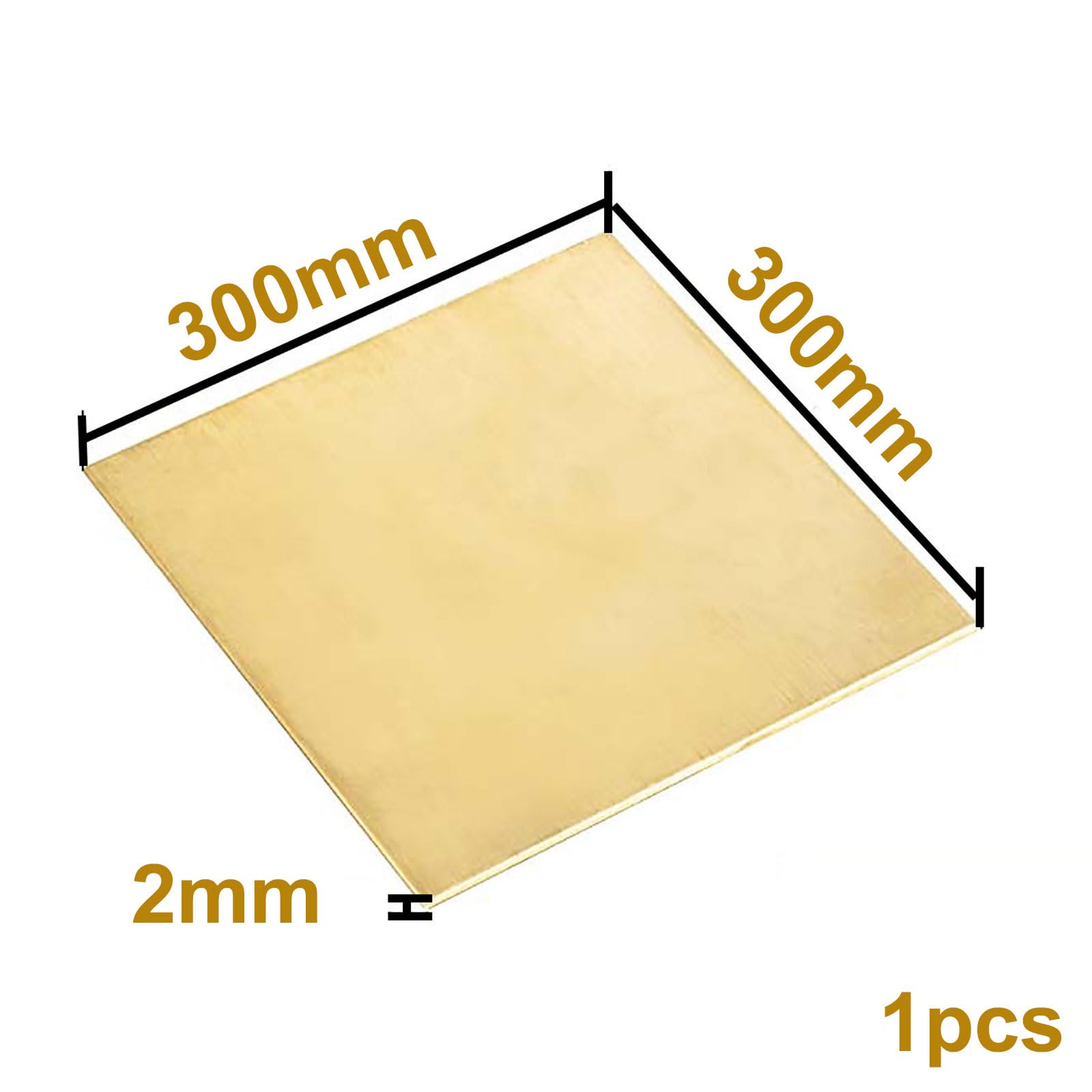 1 Stück H62 Messingplatte, hohe Festigkeit und gute Plastizität, 2 mm dickes Präzisionsblech for die DIY-Metallbearbeitung(300x300mm)