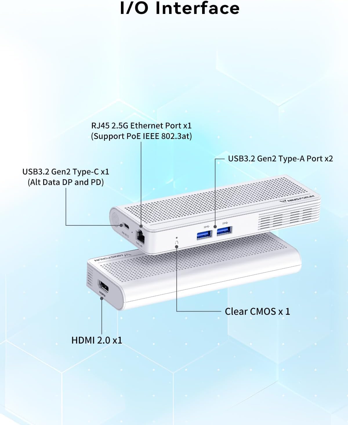 MINIS FORUM Mini-PC Stick S100, Alder Lake-N100, 8 GB RAM LPDDR5