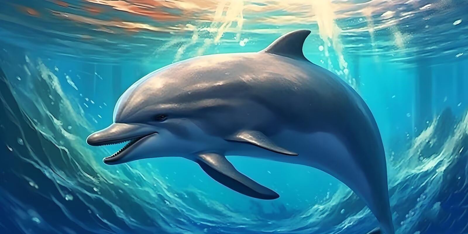 Diamond Painting Delfino 35x50cm - Kit Completo Fai Da Te Con Perline Tonde, Per Adulti E Bambini - 4