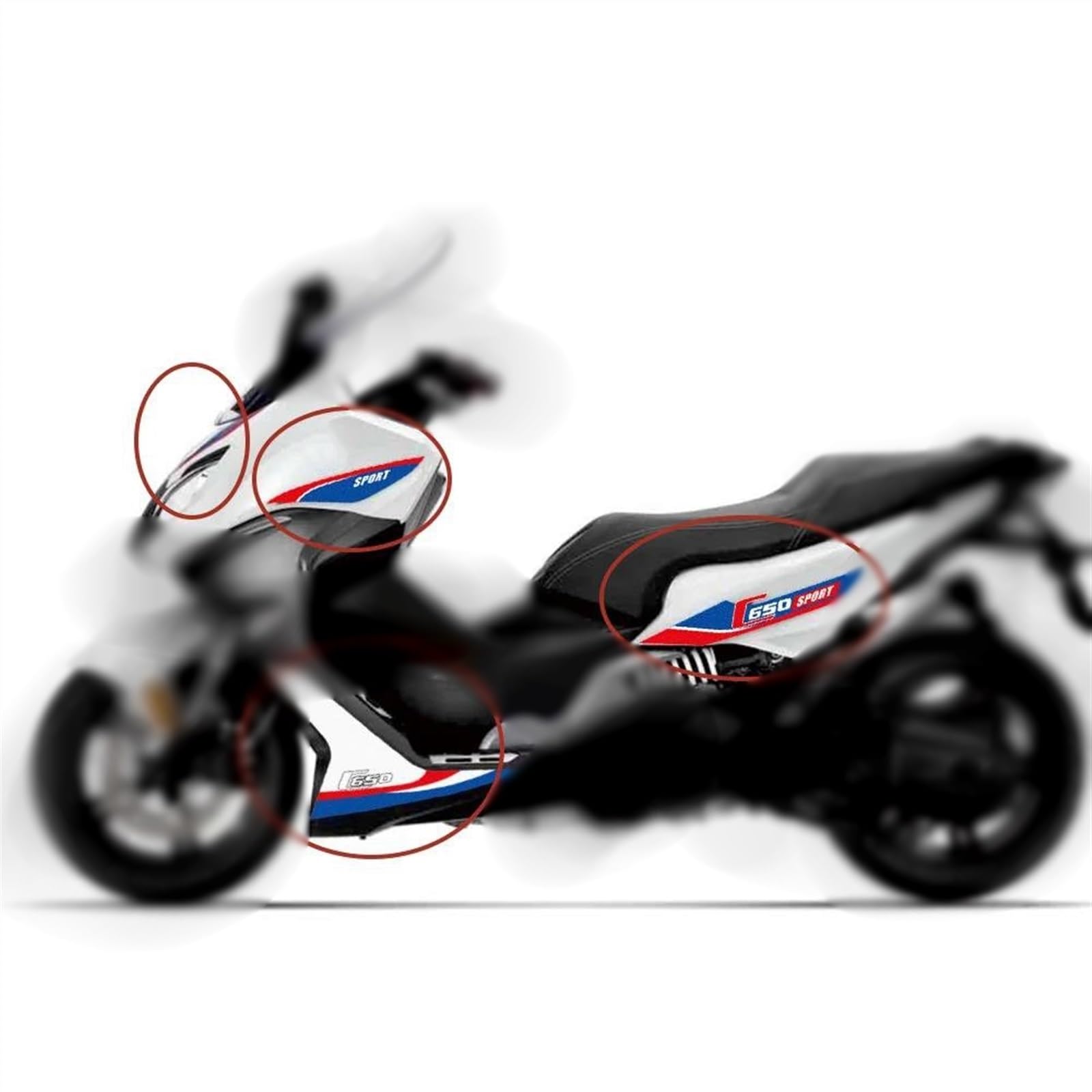 Motorradaufkleber Für BMW C650 Sport 2019 Motorradaufkleber, Vollständige Autoaufkleber, Körperaufkleber(Blu)