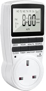 Digital Timer Plug Socket UK, 24h-Week Socket Timer Switch With 16 On ...