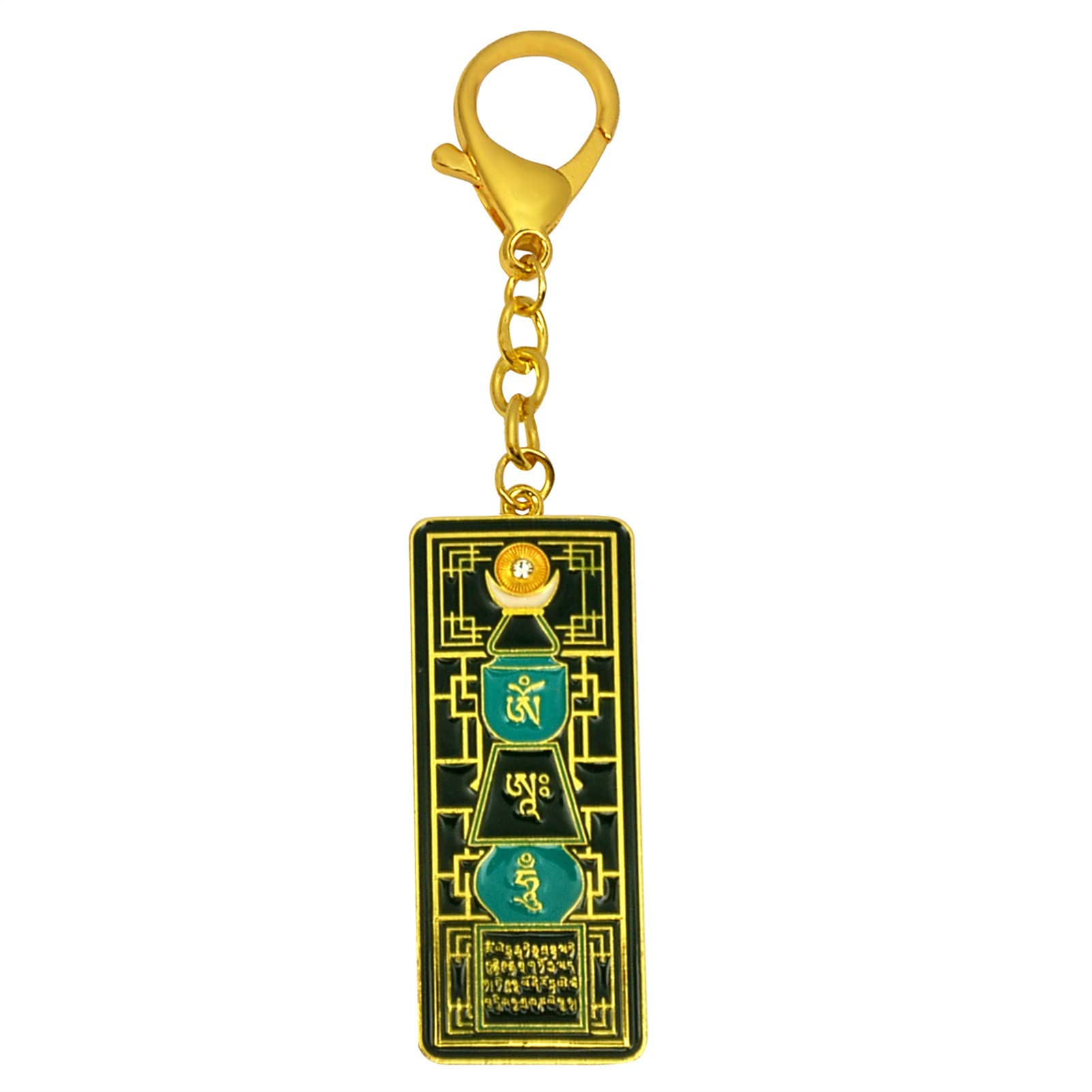 FengshuibringluckFeng Shui Emerald Pagoda with Om Ah Hum Amulet Gift