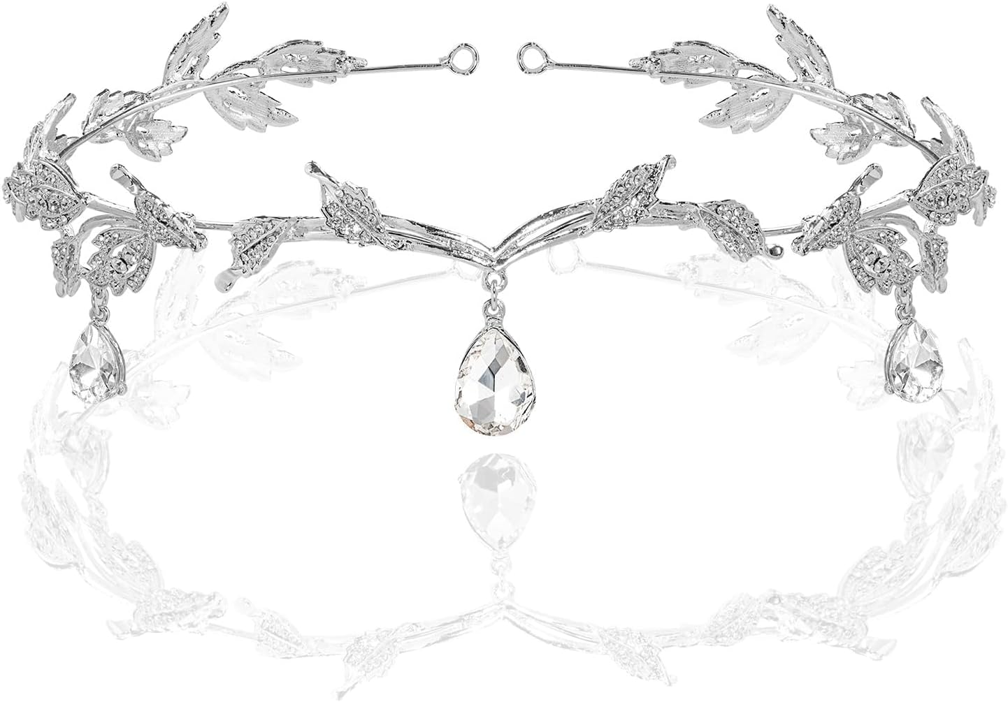 Women Wedding Bridal Bridesmaid Beaded Forehead Band Dangle Rhinestone Austrian Crystal Headband Headpiece