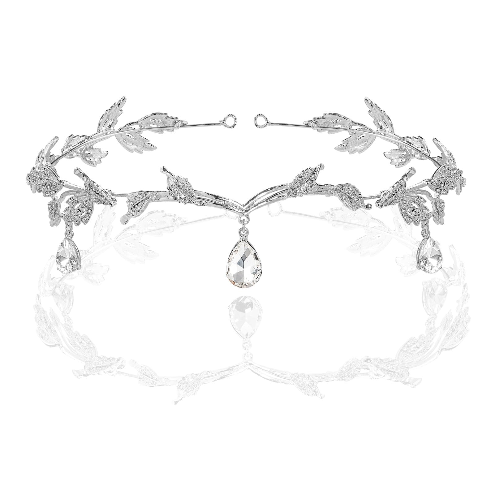 Women Wedding Bridal Bridesmaid Beaded Forehead Band Dangle Rhinestone Austrian Crystal Headband Headpiece