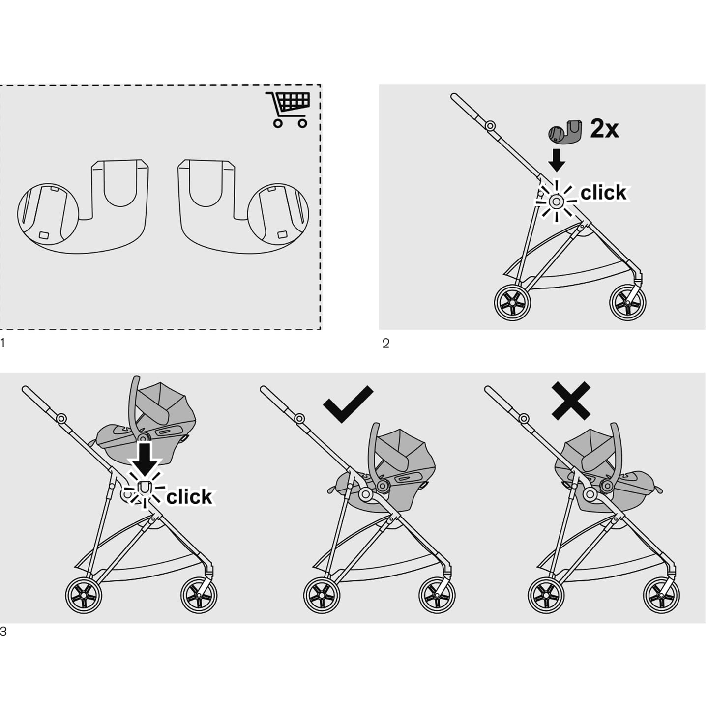 Autositz-Adapter Connect passend für Cybex Melio Kinderwagen