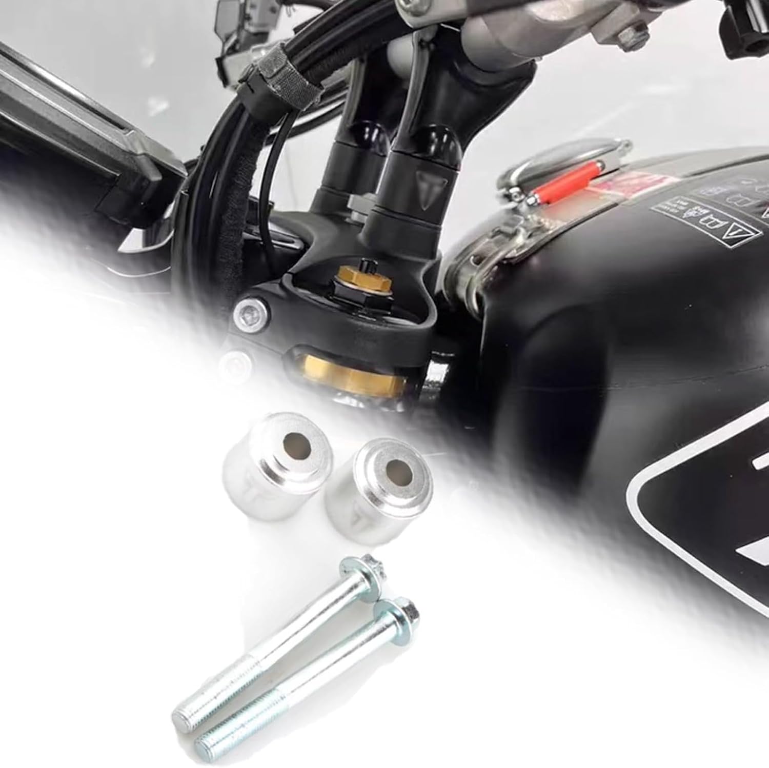 FOR Speed Twin 900 1200 speed twin 900 1200 2024 2025 2026 Motorcycle CNC Height Adjustment Cord Aluminum Alloy Handlebar Height Adjustment Pad Handlebar Risers (Silver)