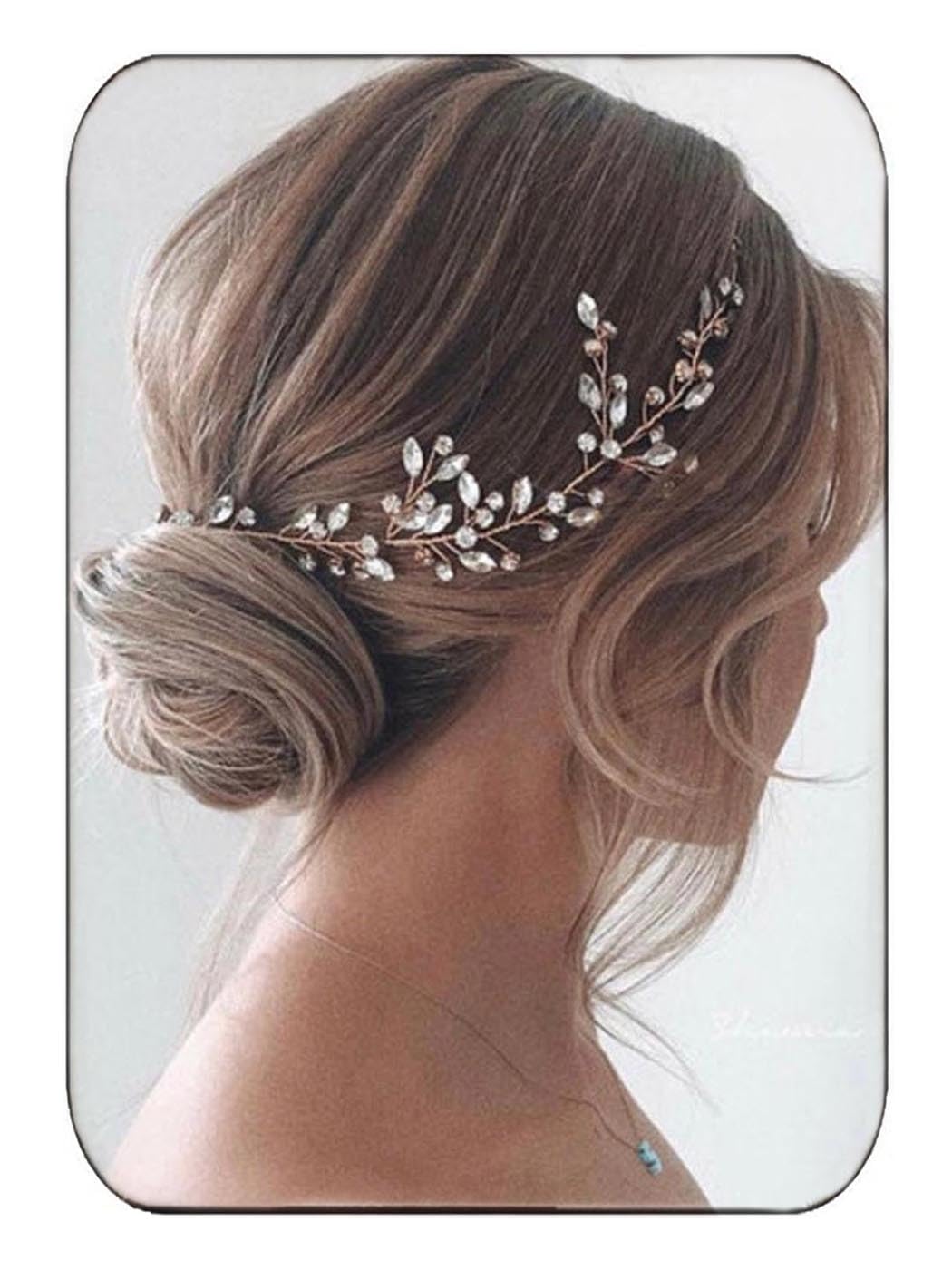 JAKAWIN Bride Wedding Crystal Hair Vine Silver Rhinestone Hair Piece Bridal Hair Accessories for Women and Girls HV113 (Silver)