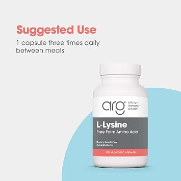 L-Lysine 500mg 100 Capsules by Allergy Research Group #70600