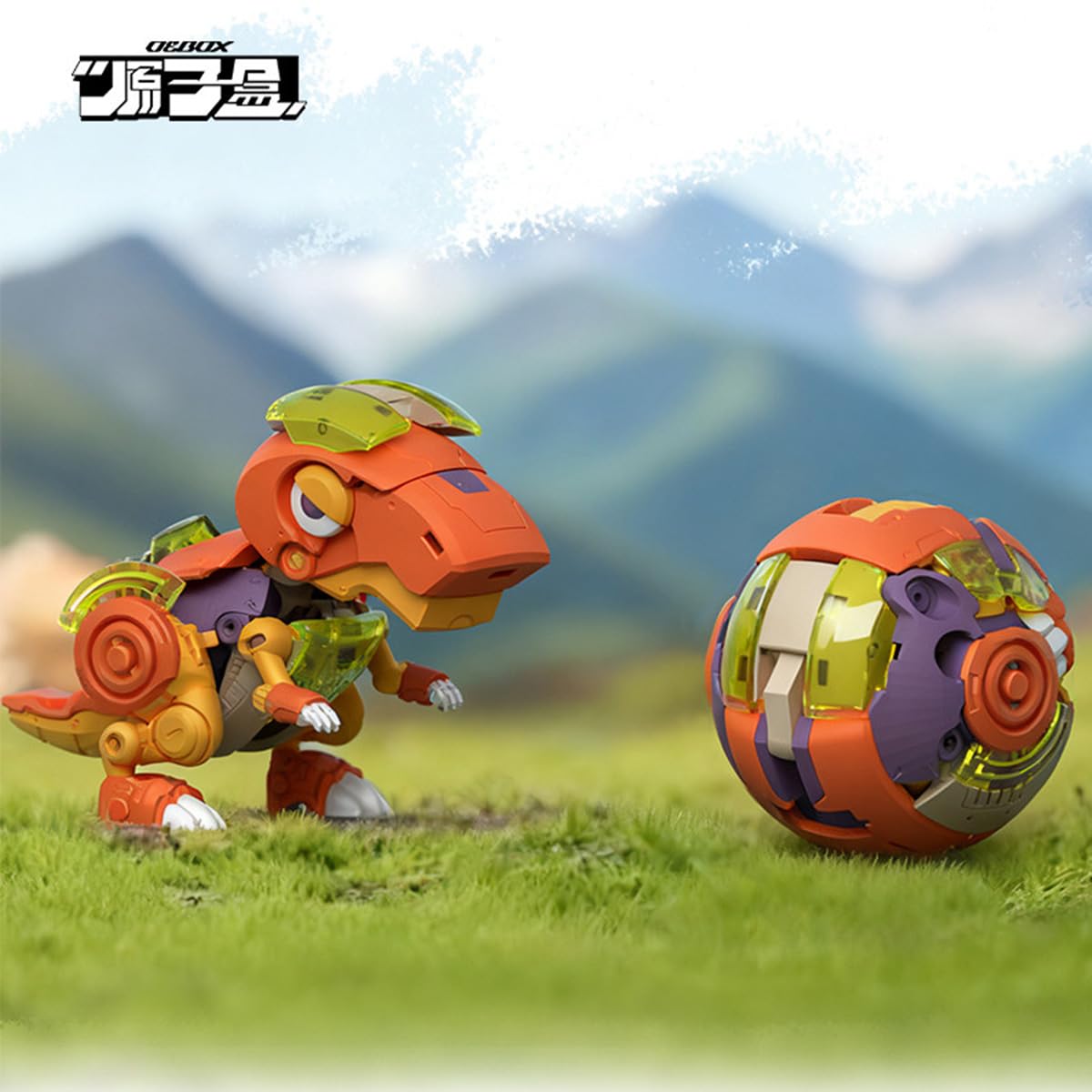 HIPLAY Atomic Box Baobao Dinozaur z Grubymi Brwiami (YH1020) Transformująca się Figurka Akcji Mecha Kolekcjonerska