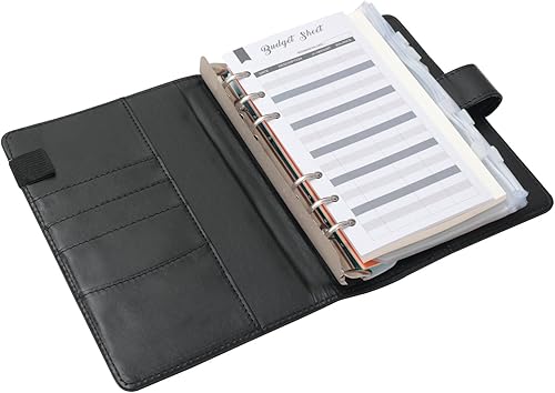 Miniatura 5 de PATIKIL Carpeta de presupuesto A6 con sobres con cremallera, 95 unidades, carpeta de dinero de piel sintética, organizador de efectivo, planificador