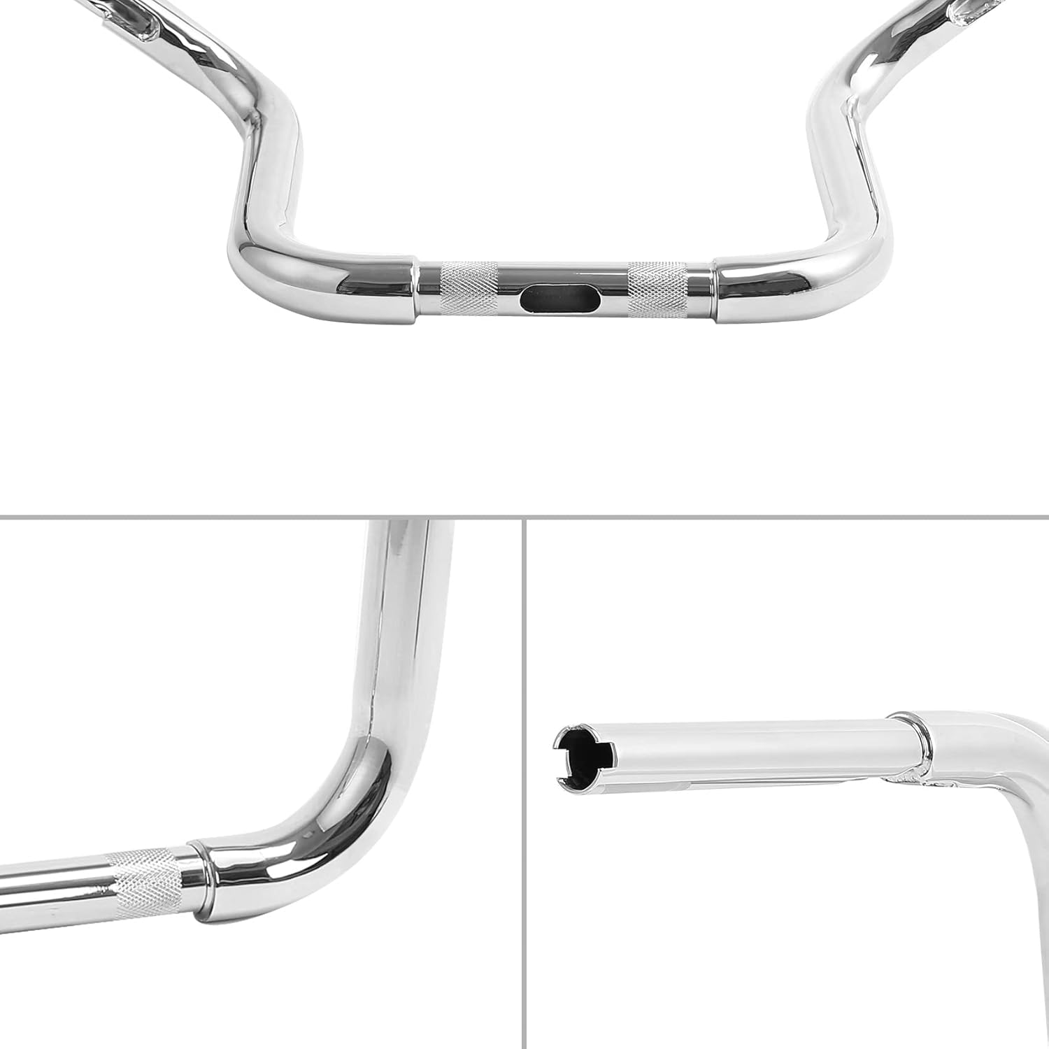 XFMT 10" Rise 1.25" Ape Hanger Handlebar For Harley Davidson FLST FXST Sportster XL, Chrome