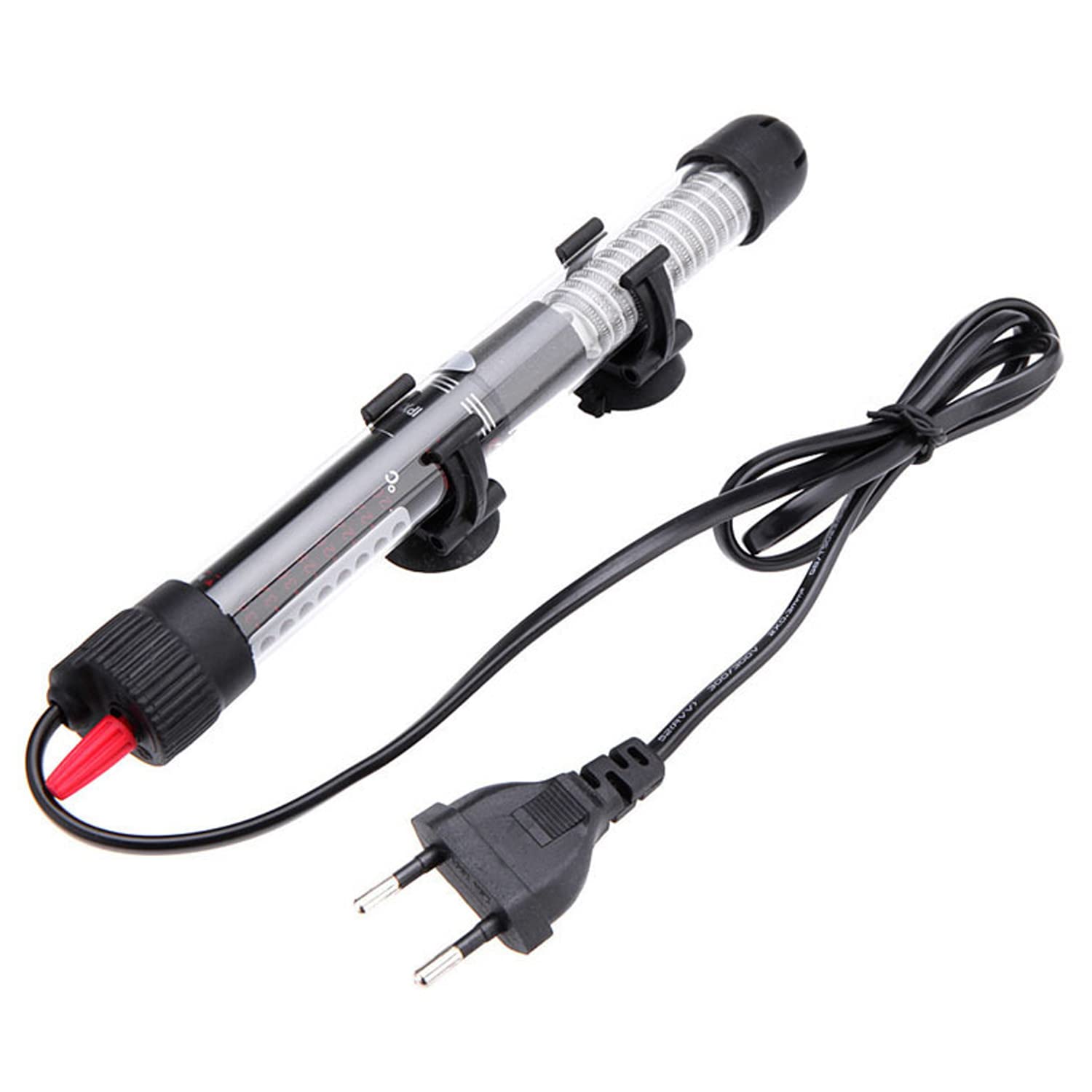 GERUI Ogrzewanie akwarium 60 l, 220 V-240 V, ze wskaźnikiem temperatury, pręt grzewczy do akwarium, długość drutu 80 cm (50 W)
