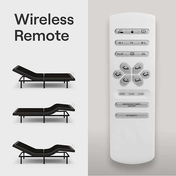 Nectar Premier Adjustable Base - Full - Head & Foot Incline - Wireless Remote with Memory- 3 Massage Settings - 4 USB Ports - Anti-Snore & Zero Gravity