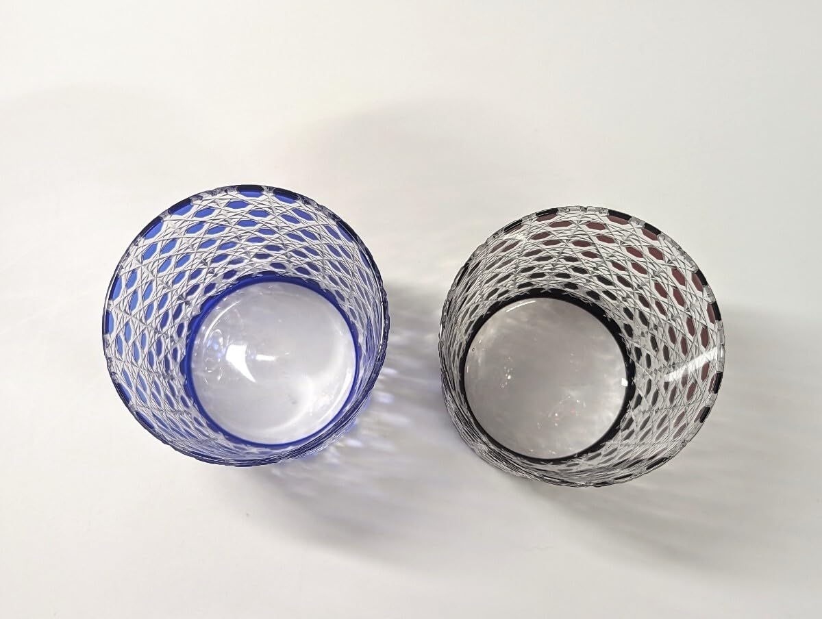 Amazon.co.jp: comma コンマ 切子グラス ペアセット H9 cm × W