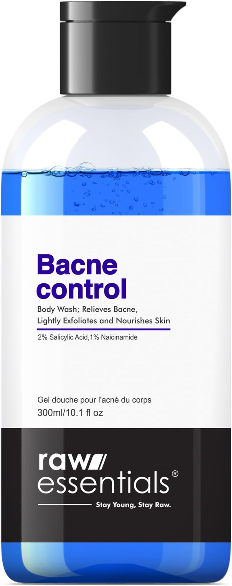 Bacne Control Body Wash, 2% Salicylic Acid, 1% Niacinamide 300ml (Pack of 1), Relieves Body Acne, Exfoliates and Nourishes Skin, SLS & Paraben Free, For Men & Women
