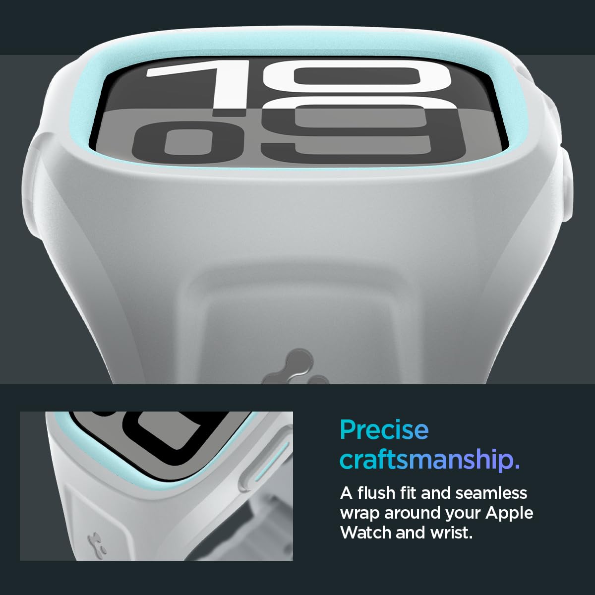Spigen Liquid Air Pro Hülle mit Armband Kompatibel mit Apple Watch 11/10 46mm (2025/2024) - Grau