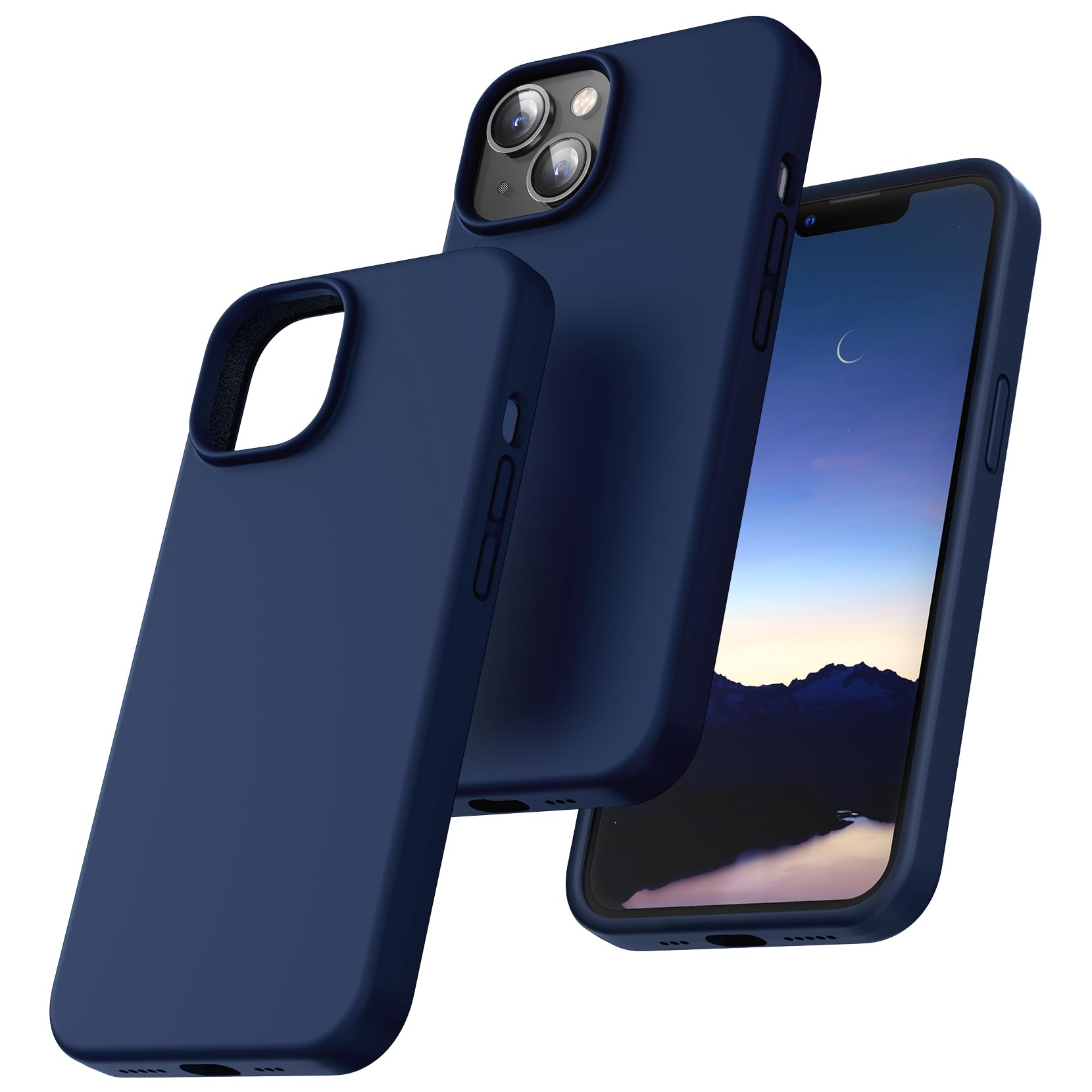 TOCOL for iPhone 14 Case, Slim Silicone Case for 14 6.1 Inch, Precise Fit, Anti-Slip, Drop Protection, Blue