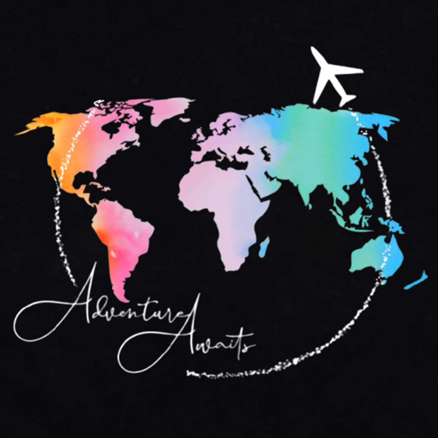 Travel Shirts for Women Airplane Trip T-Shirt Adventure Awaits Vacation Crewneck Tee - Image 6