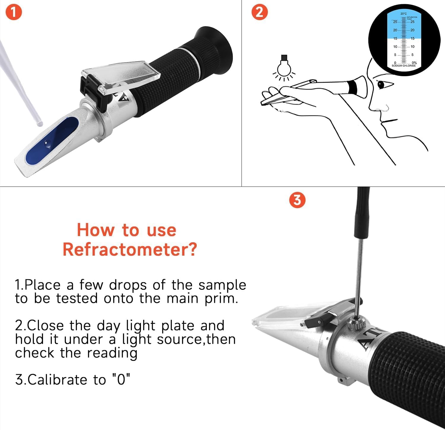0–28% Salinity Refractometer with ATC, Optical Salt Meter for Sodium Chloride (NaCl) – Sea Water, Brine, Pickle, Food Processing – No Battery Needed, ±0.2% Accuracy