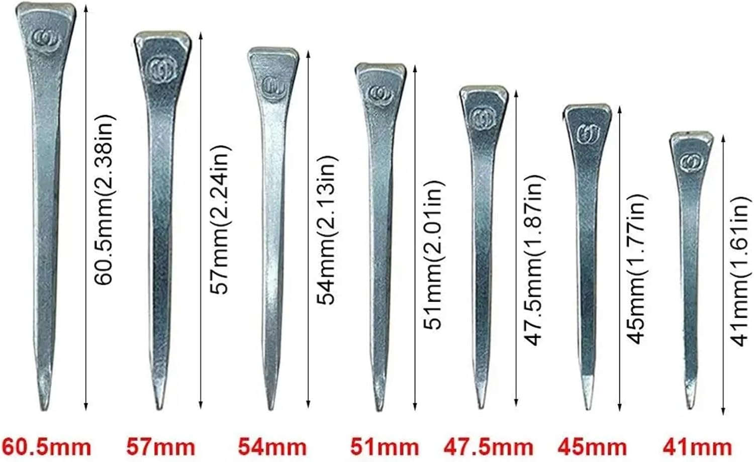 Horseshoe Nails 100 Pcs Steel Horseshoe Nails (E2/E3/E4/E5/E6/E7/E8) – New Tool for Harness Repair, Hoof Care & Equestrian Sports Gear(100Pcs E8 60.5mm)