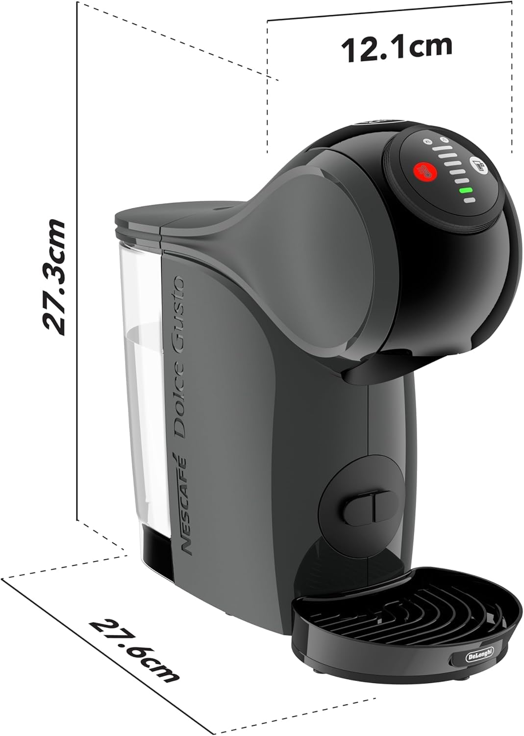 De'Longhi Dolce Gusto Genio S EDG226.A, Máquina de Café en Cápsulas, Incluye 3 Paquetes de Cápsulas, Diseño Compacto, Tamaño de Bebida Ajustable, Depósito de Agua Extraíble de 0,8L, 1600 W, Gris