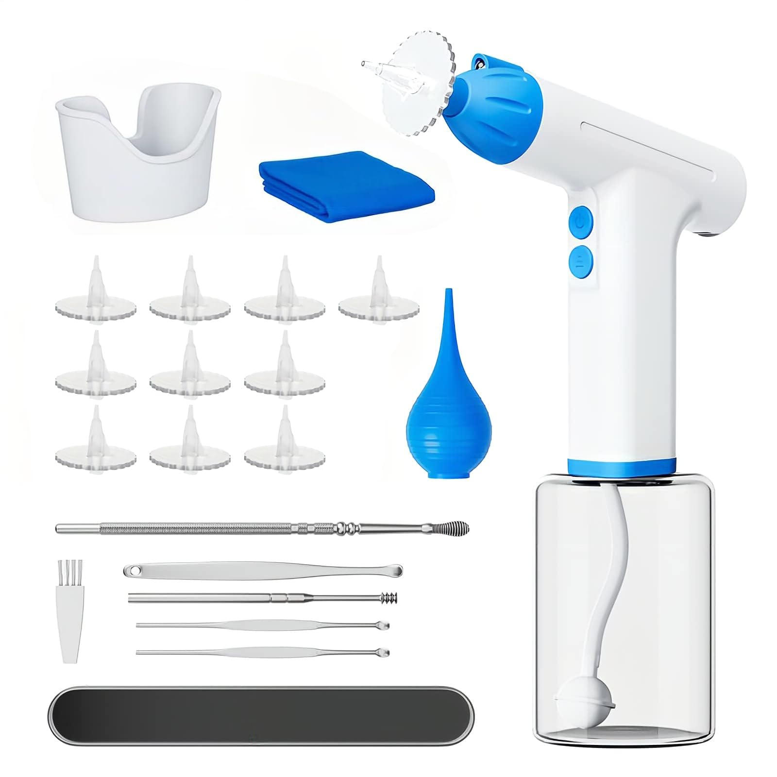 AYBUY Ear Wax Removal Kit, Water Powered Ear Cleaner for Kids & Adults, Rechargeable Electric Ear Wax Remover