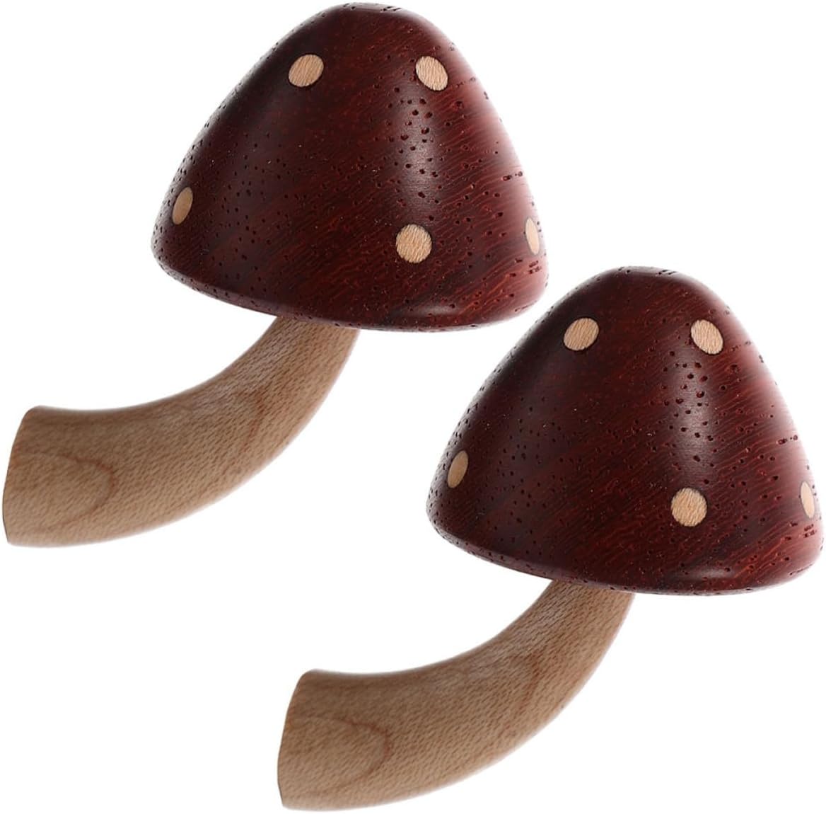 FAVOMOTO 2pcs Mushroom Fridge Magnets Wooden Refrigerator Decorative Magnets with Easy Attachment for Kitchen and Calendar Use, Cute Unique Mushroom Design for Home and Office