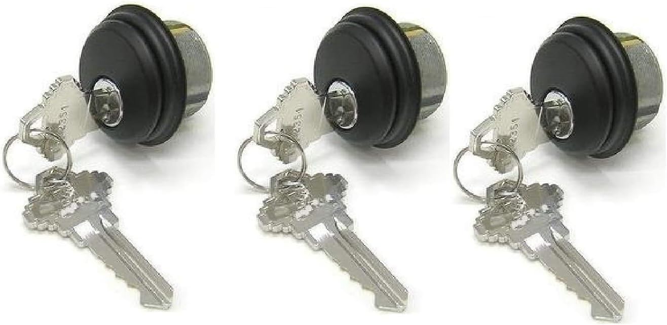 Adams Rite Style Commercial Cylinder Keyed Lock - Secure, Heavy Duty Store Front Lock. Versatile Adams Rite Style Cam - Ideal for Enhanced Security and Durability (Duronotic Bronze, 3)