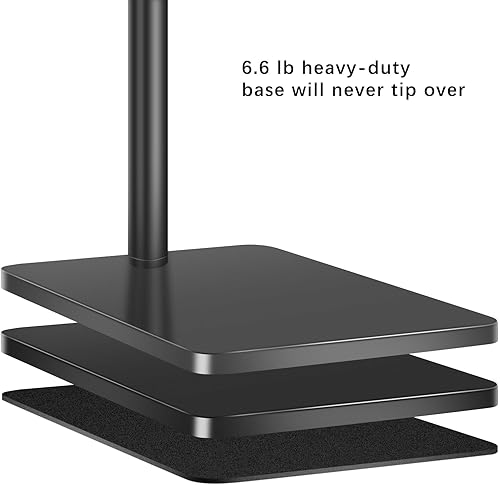 Miniatura 6 de Lucky Trip Soporte de suelo para tablet con base estable de doble resistencia que nunca se vuelca, altura ajustable, giratoria, soporte para