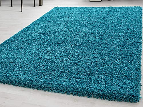Prime Plus Extra Large Shaggy Rugs Soft Rugs 5cm Deep Pile Hallway Runner Rug Bedroom Living Room Carpet (Teal Blue, 80cm x 150cm (2ft 8" x 5ft))