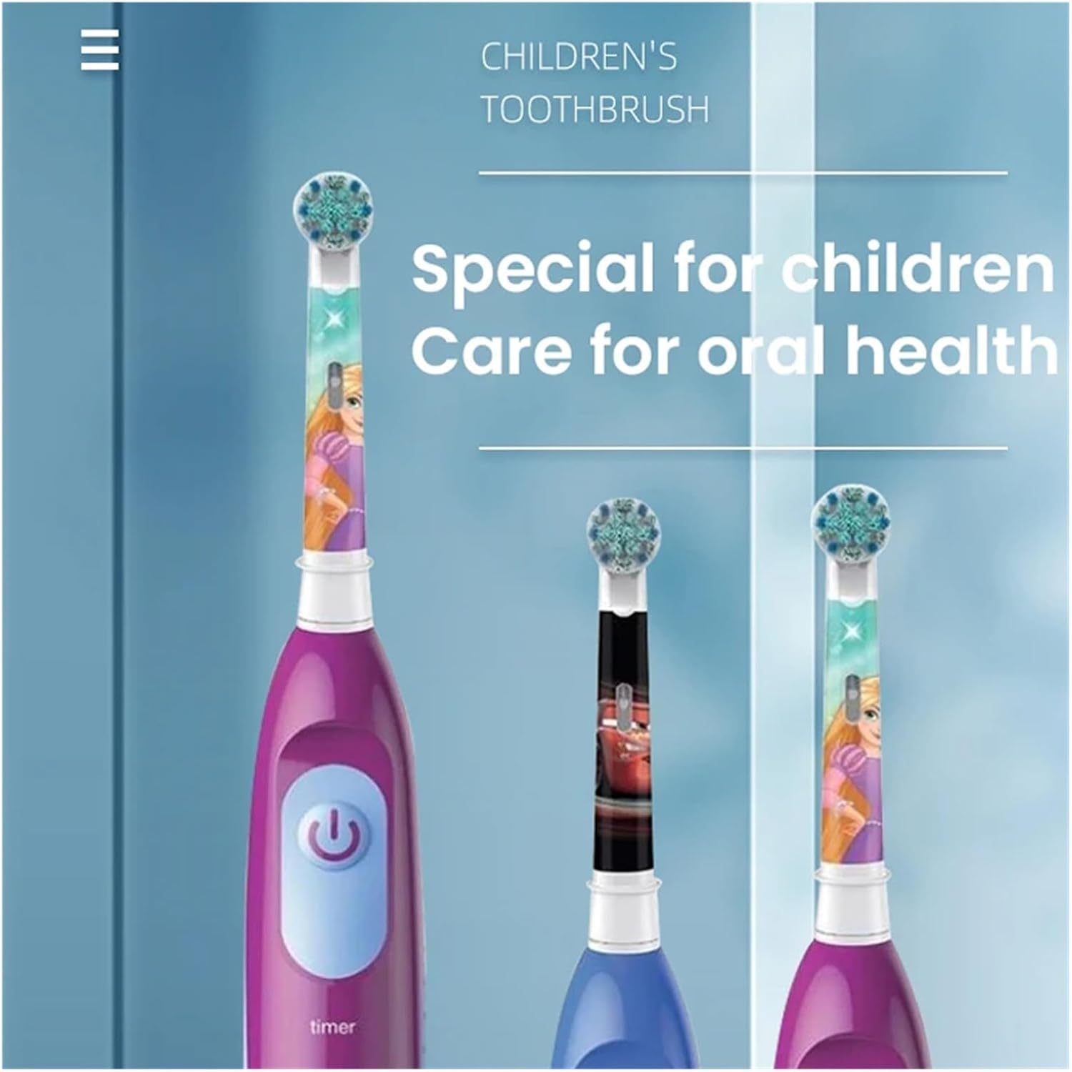 Electric Toothbrush Children Rotary Teeth Brush Soft Bristles 2Min Timer Waterproof Battery Powered for 3-12 Ages，Compatible with Oral B DB5510K(DB5510K Car)