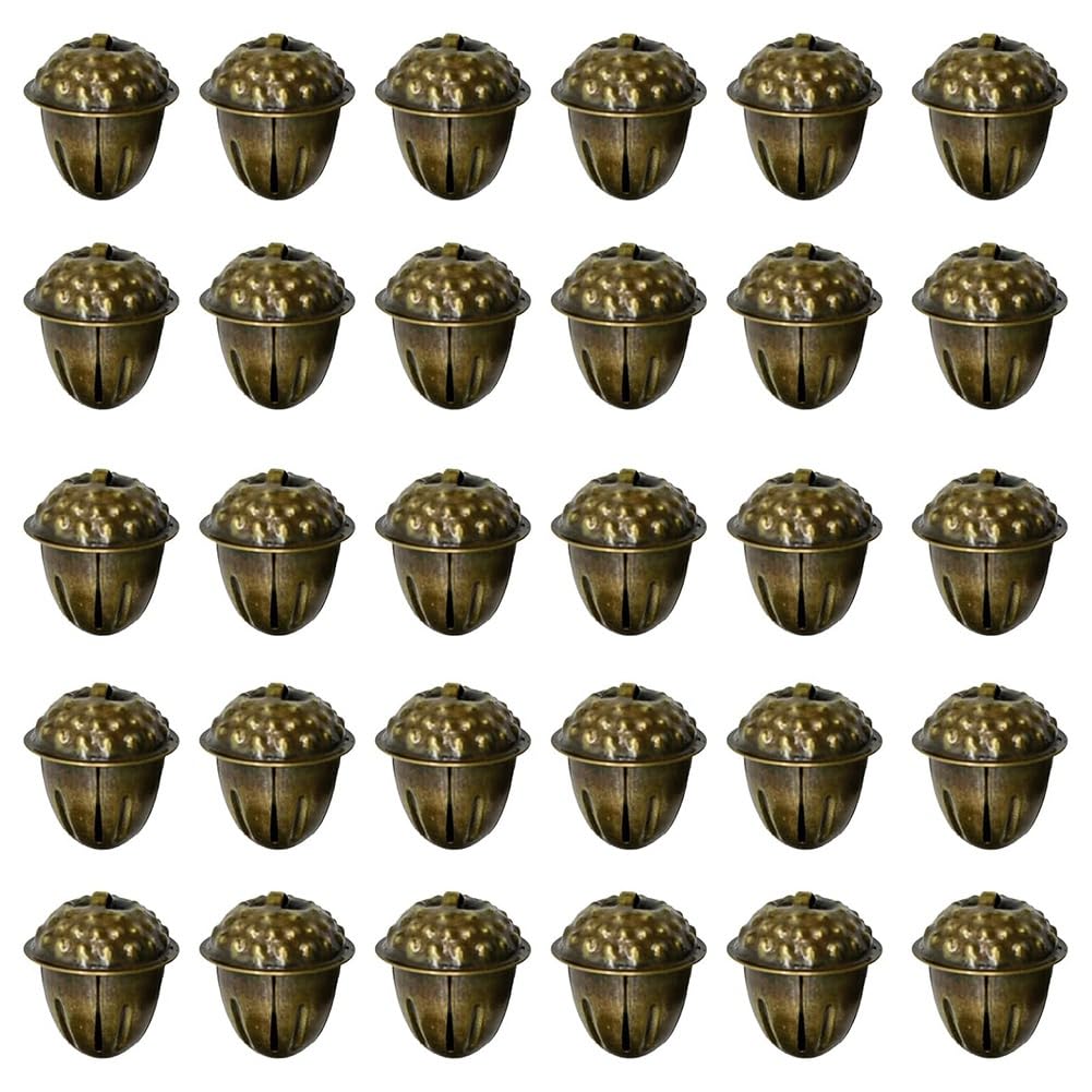 CTRLZS 50Pcs Christmas -Jingle Bells Vintage Bronze Bells 1.2inch Metal Craft Bell for Xmas Home Ornament