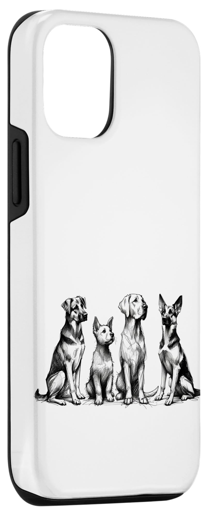 iPhone 15 Pro Canine Lineup - Sketch Art Dog Portrait Series Case - Image 3