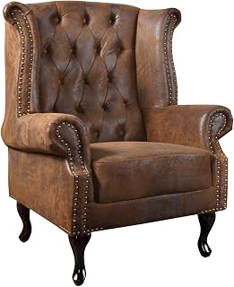 Invicta Interior 19448 Chesterfield Ohrensessel, Antik Look