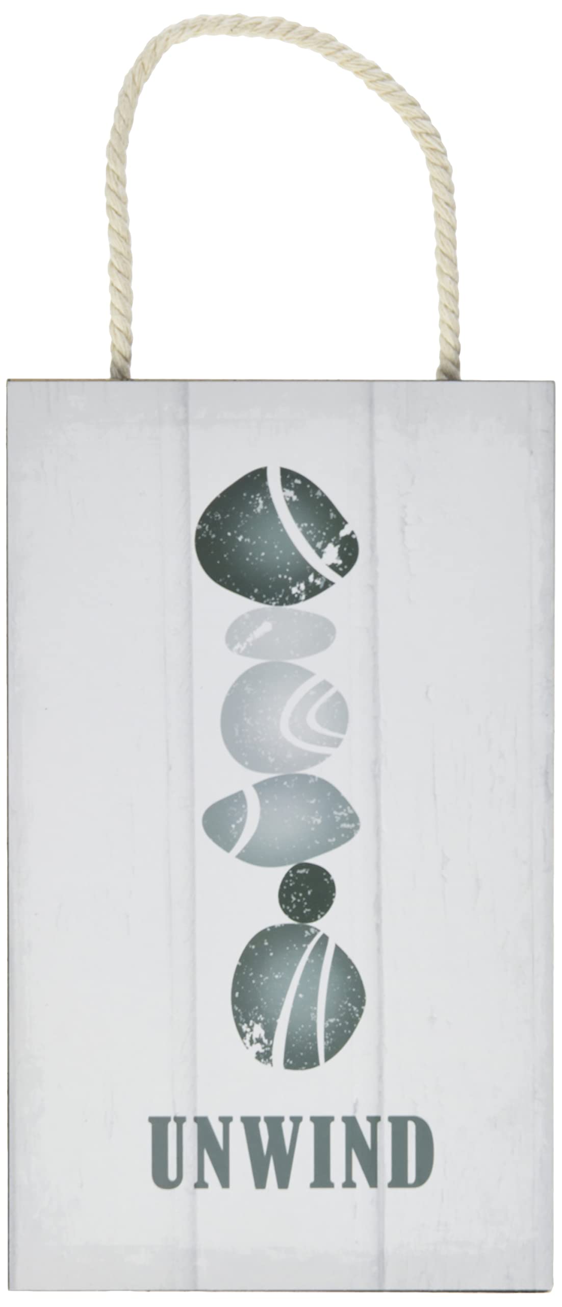 Premier Housewares Spa Plaque | Calming 'Unwind' Wall Art | Durable MDF Decoration with Pebbles Design | Perfect for Bedroom or Living Room Relaxation